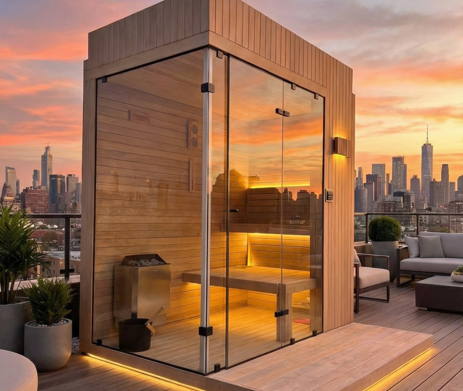 Sauna Finlandesa exterior en roble