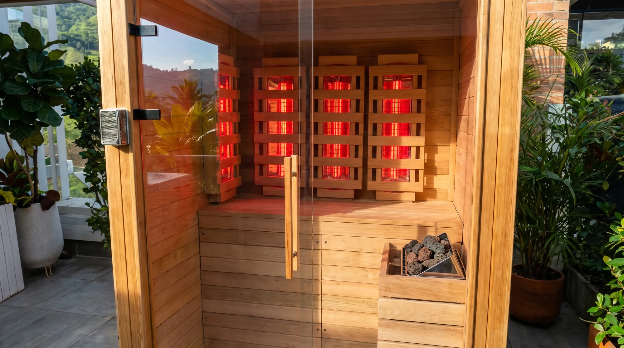 Detalle exterior de cabina infrarroja para 1 a 2 personas