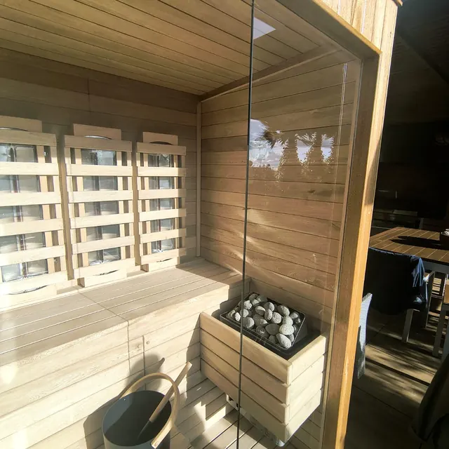 Vista del proyecto Sauna Cabina Híbrida, modelo 1-2 personas