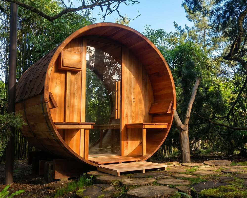 Pórtico 60cm para sauna barril 4 personas
