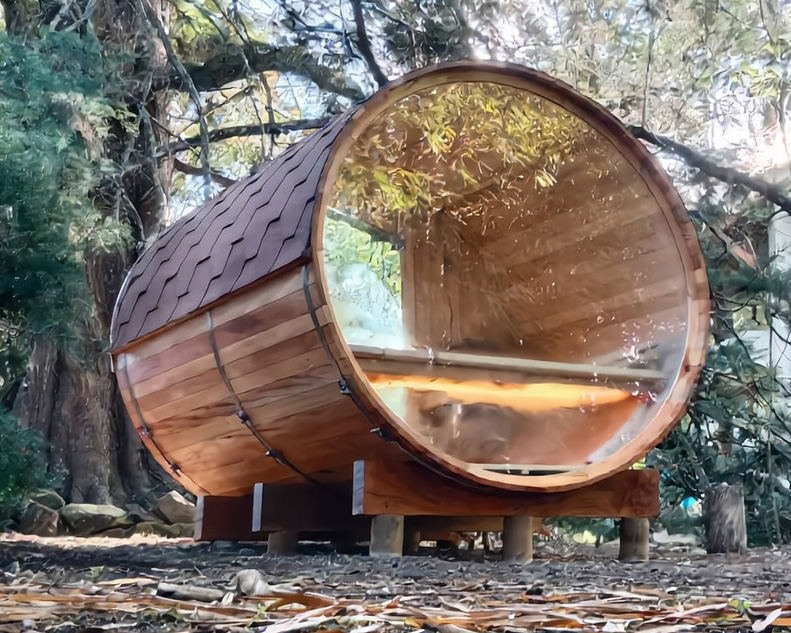 Ventanal círculo para sauna barril 4 personas